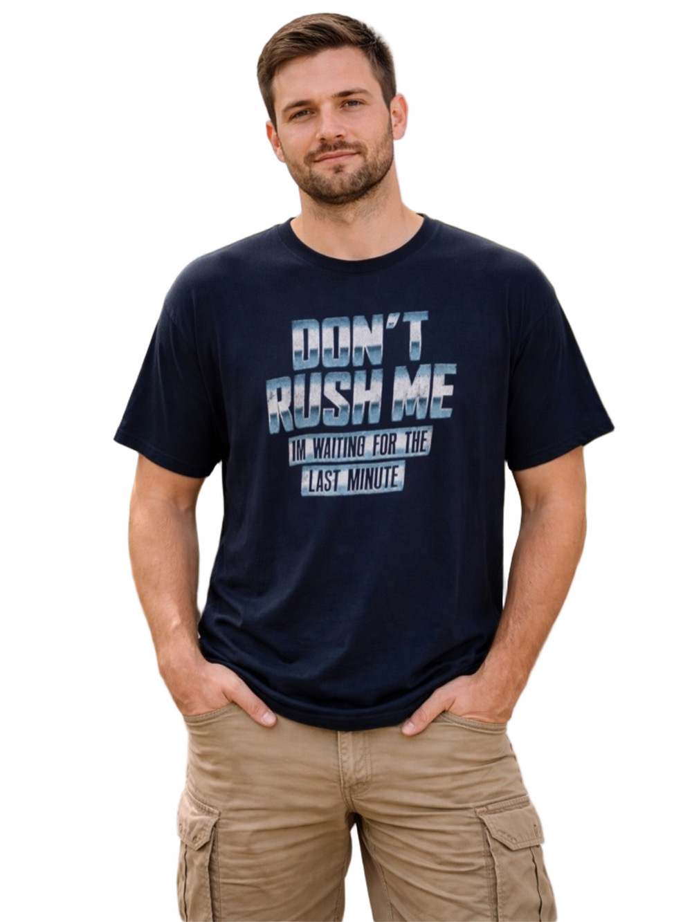 Dom Navy Blue Graphic Men's don’t rush me T-Shirt
